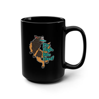 Fly High Bite Hard Black 15 oz mug