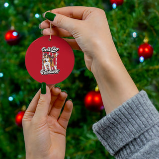 Red Ceramic Ornament, Round