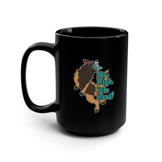 Fly High Bite Hard Black 15 oz mug