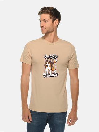 Don't Stop Beweavin' T-Shirt in Tan